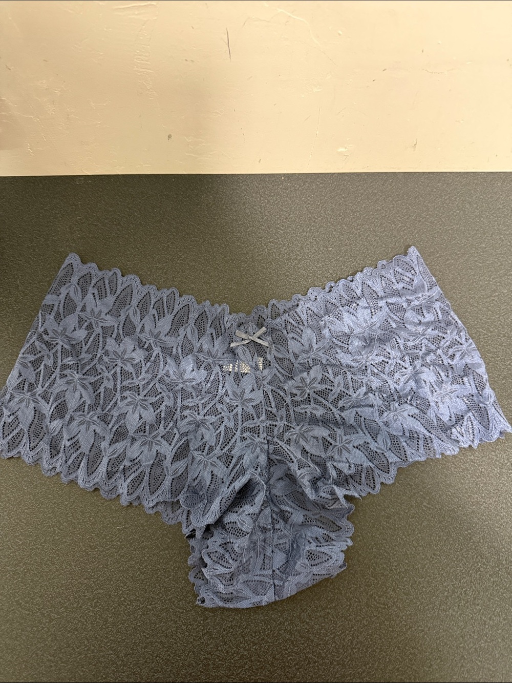 Lace Boyshort Panty in Dusty Blue - Unbranded